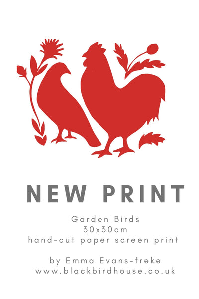 New Spring Print- Garden Birds - Valentine Gift