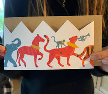 Load image into Gallery viewer, BIRTHDAY CROWN CARD, TO FIT ANY HEAD SIZE, CELEBRATION CROWN, ANIMAL PARADE