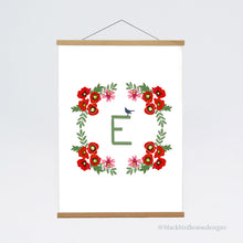 Load image into Gallery viewer, NEW Personalised Name Print, Blue Flowers