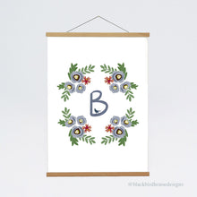 Load image into Gallery viewer, NEW Personalised Name Print, Blue Flowers