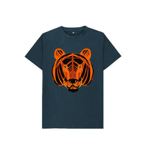 Load image into Gallery viewer, Denim Blue TIGER KIDS T -WITH TAIL!
