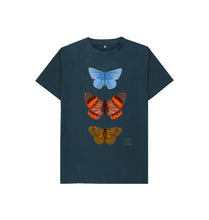 Load image into Gallery viewer, Denim Blue BUTTERFLY KIDS T

