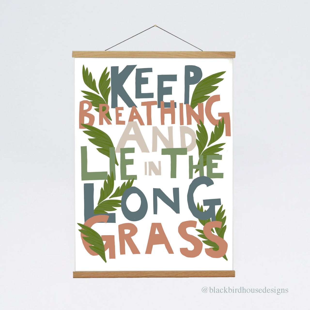 Keep Breathing And Lie In The Long Grass Art Print, Wall Art, Natural World, Art Print, Nature Poster