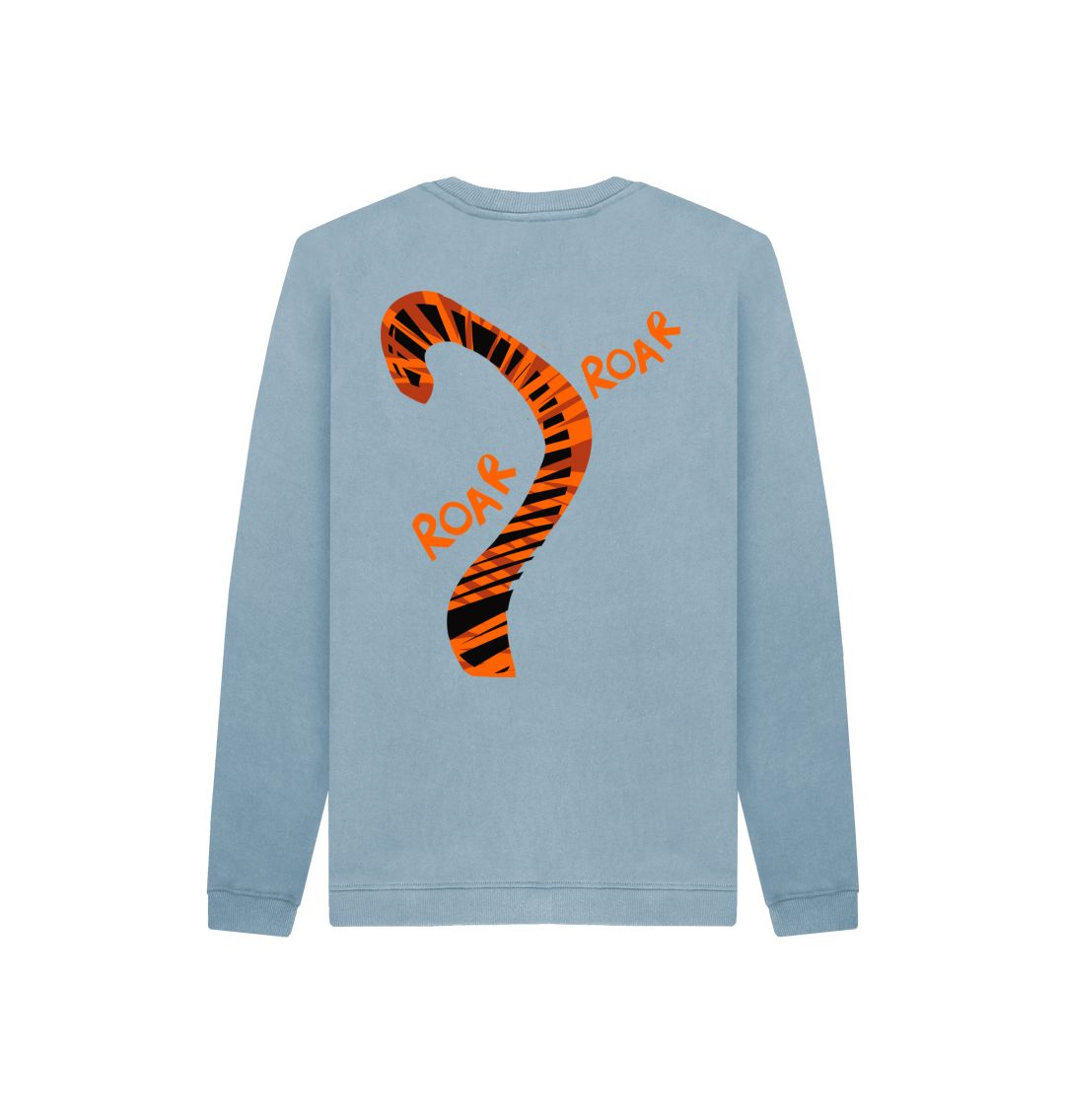 Stone Blue TIGER KIDS SWEATER -WITH TAIL!