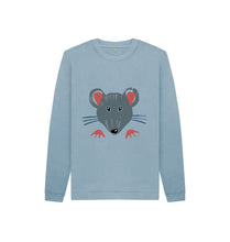 Load image into Gallery viewer, Stone Blue MOUSE KIDS SWEATER -WITH TAIL!
