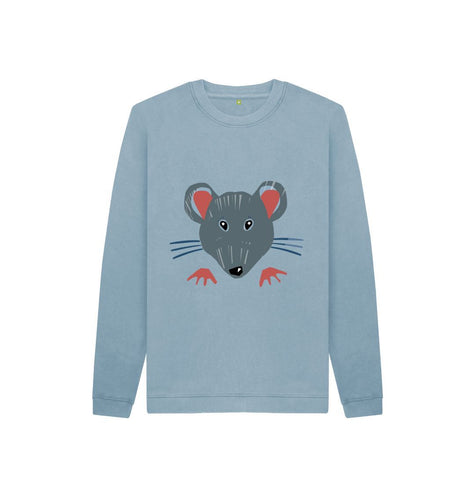 Stone Blue MOUSE KIDS SWEATER -WITH TAIL!