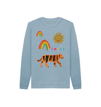 Load image into Gallery viewer, Stone Blue SMILE KIDS SWEATER

